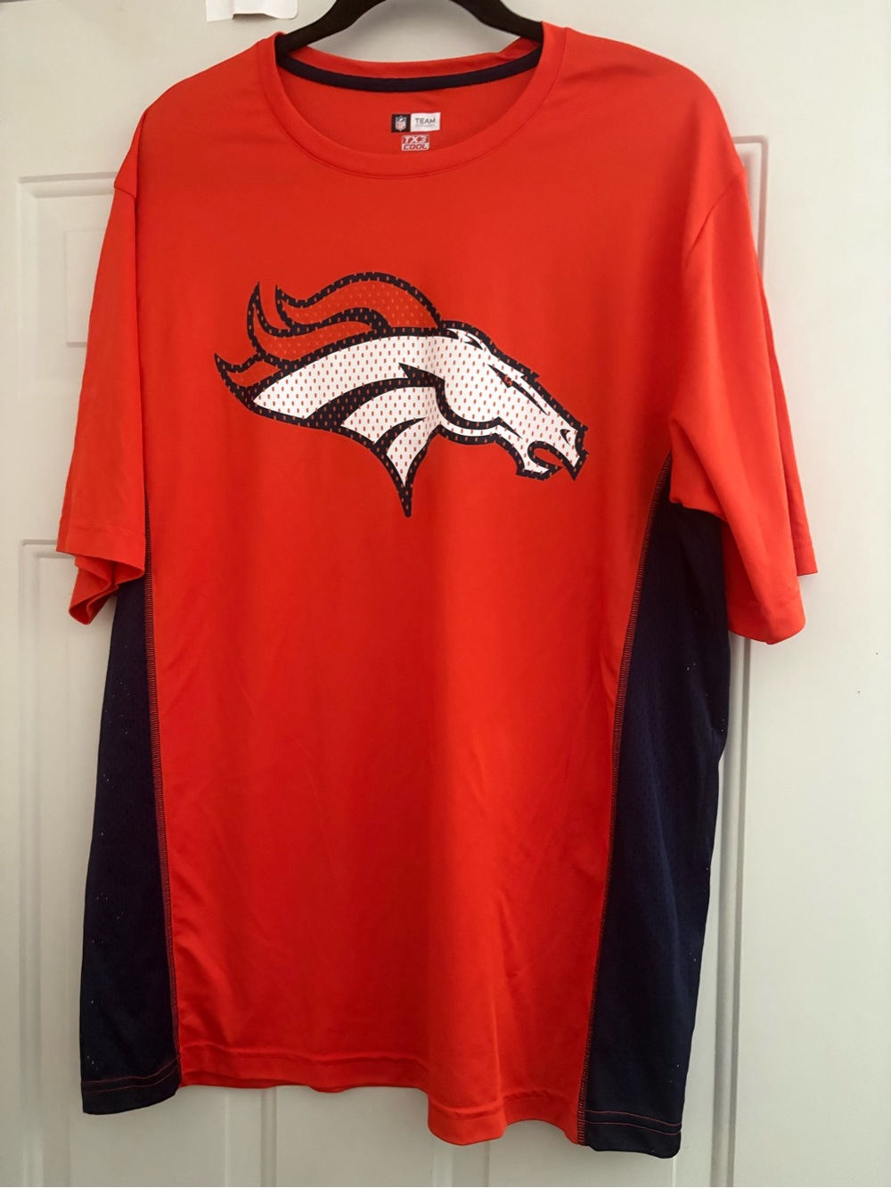 NFL Denver Broncos Orange and Navy Short-Sleeve Performance Shirt